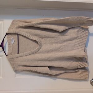 Pink Lily Cream V-Neck Sweater